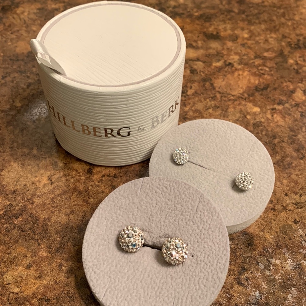 Hillberg & Berk sparkle ball stud earrings